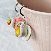 Teacup with Rose Swiss Roll Earrings