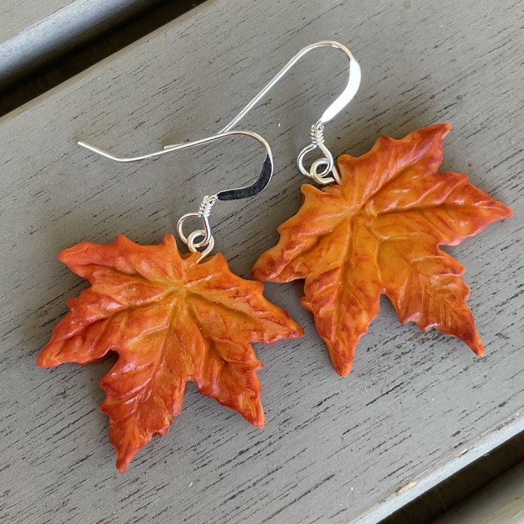 Autumn Leaves Silver Earrings