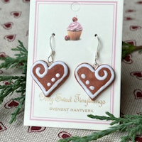 Gingerbread Hearts Earrings Silver/Gold