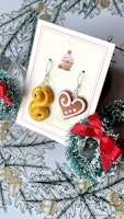 Saffron Bun and Gingerbread Earrings Silver/Gold