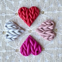 Knitted Hearts Key Chain Silver/Gold - Optional color