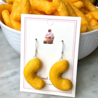 Cheese Puffs Earrings 1 pair
