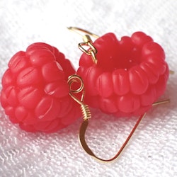 Raspberry Earrings Silver 1 pair
