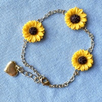 Solros Armband 3 blommor silver/guld