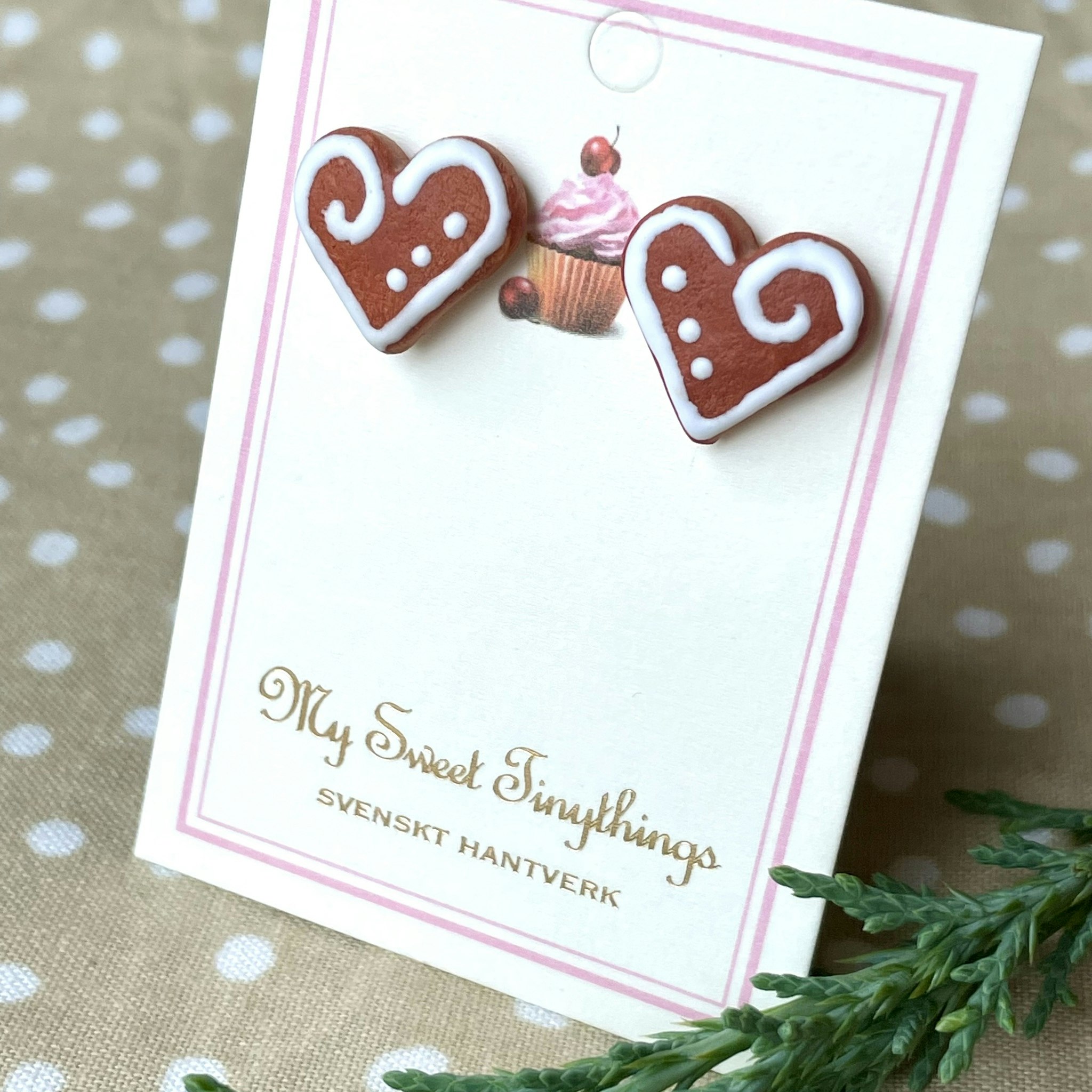 Gingerbread Hearts Earrings Silver/Gold