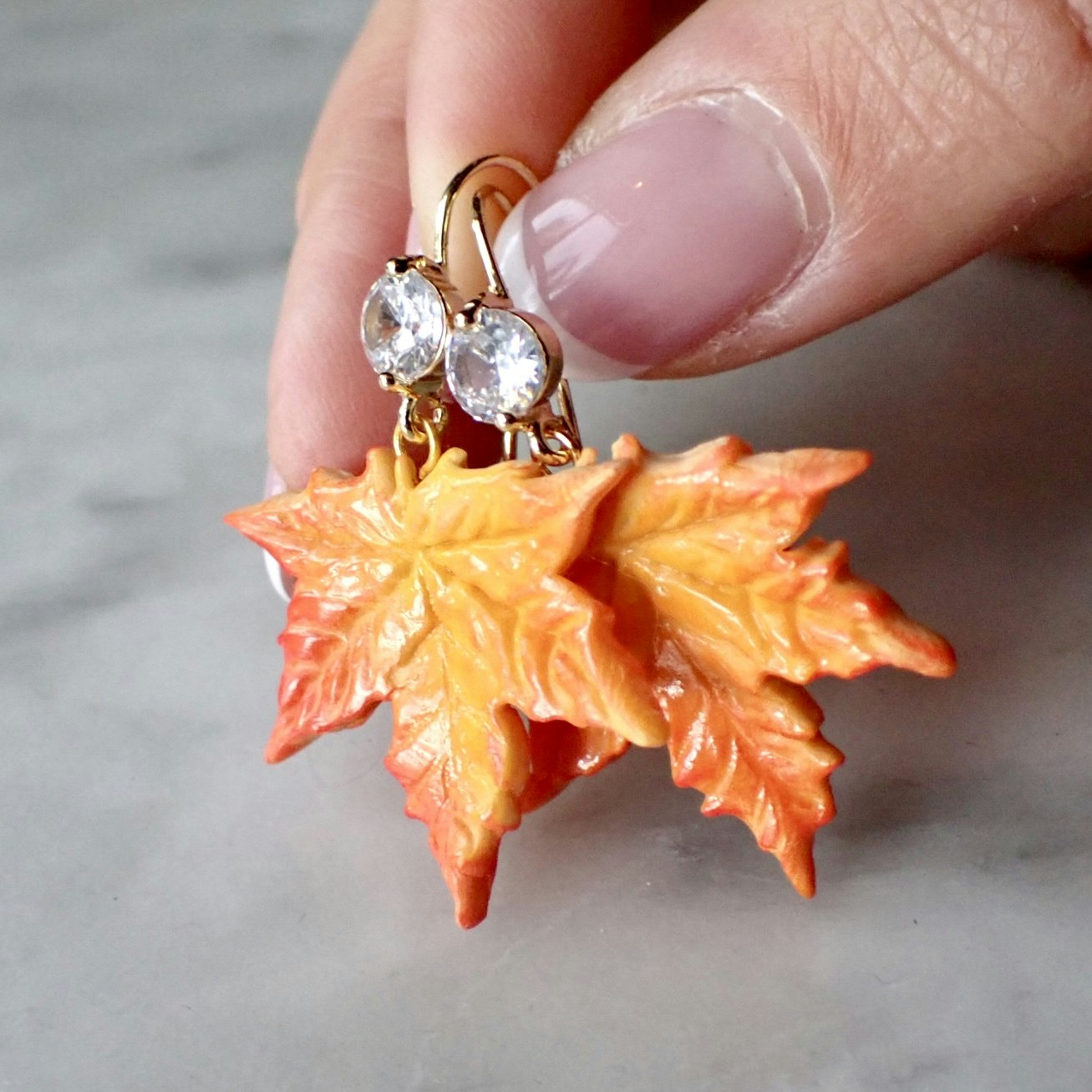 Autumn Leaves Silver Earrings