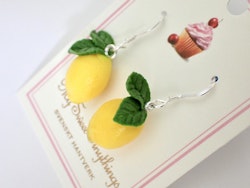 Lemons earrings large or small crystal/gold/silver