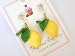 Lemons earrings large or small crystal/gold/silver
