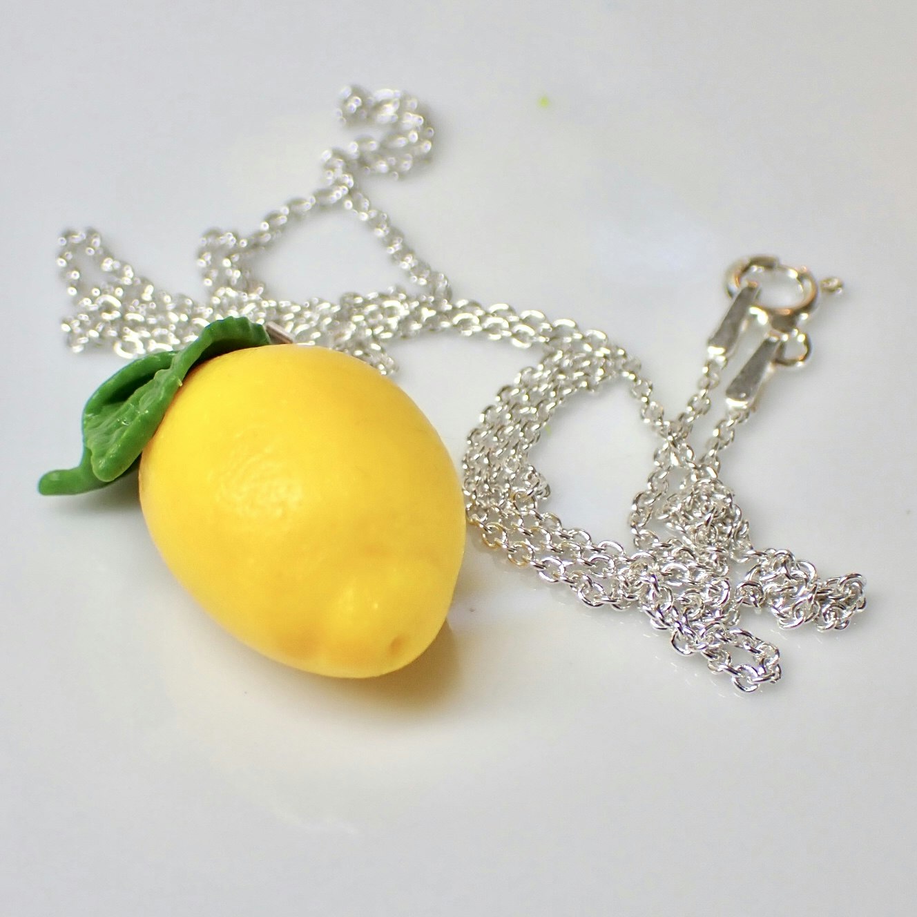 Citron halsband silver/guld