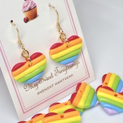 Rainbow heart earrings silver/gold