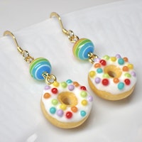 Rainbow donuts with/without pearl silver/gold