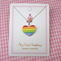 Rainbow heart necklace silver/gold