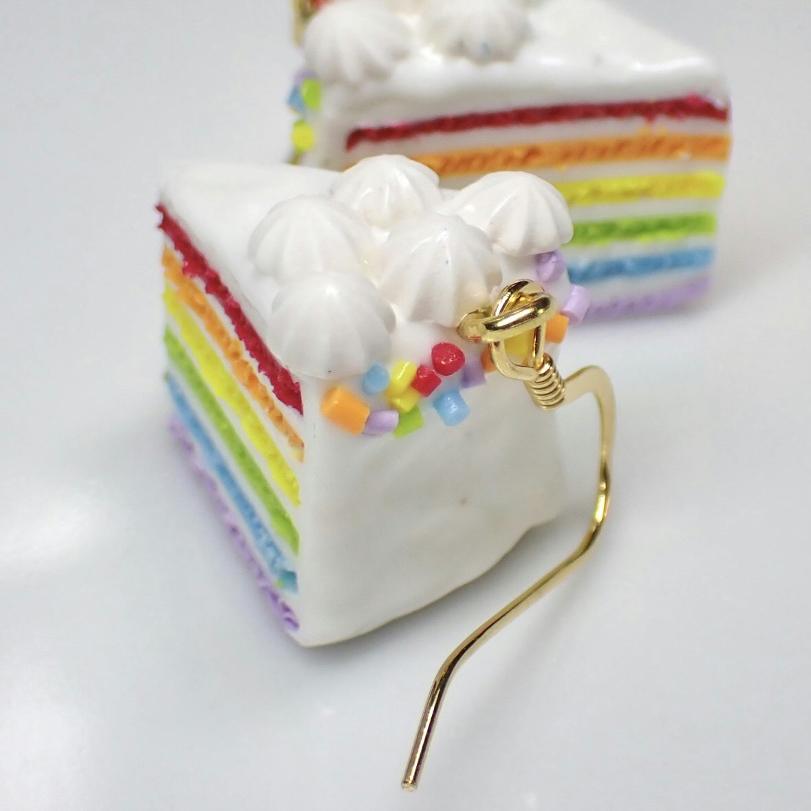 Rainbow cake earrings silver/gold