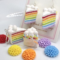 Rainbow cake earrings silver/gold