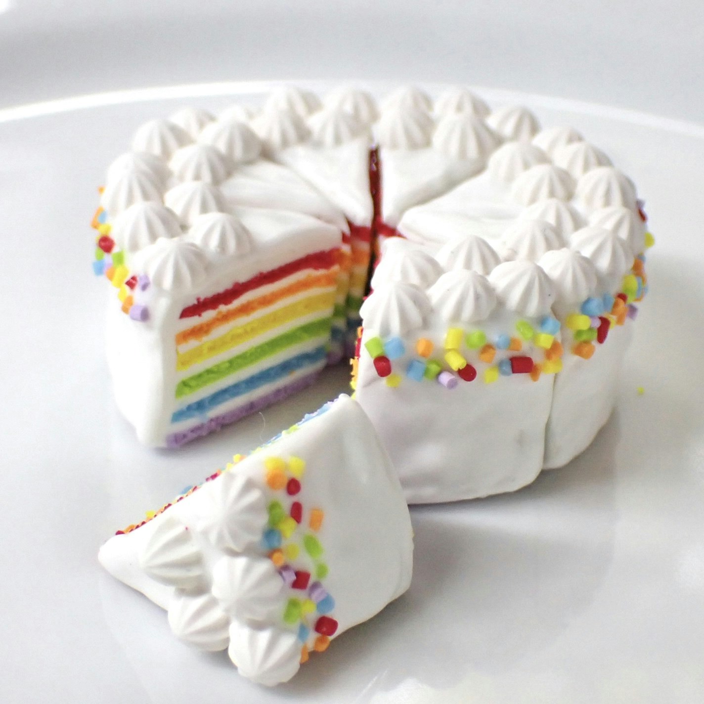 Rainbow cake earrings silver/gold