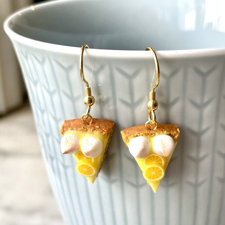 Lemon Meringue Pie Earrings Silver