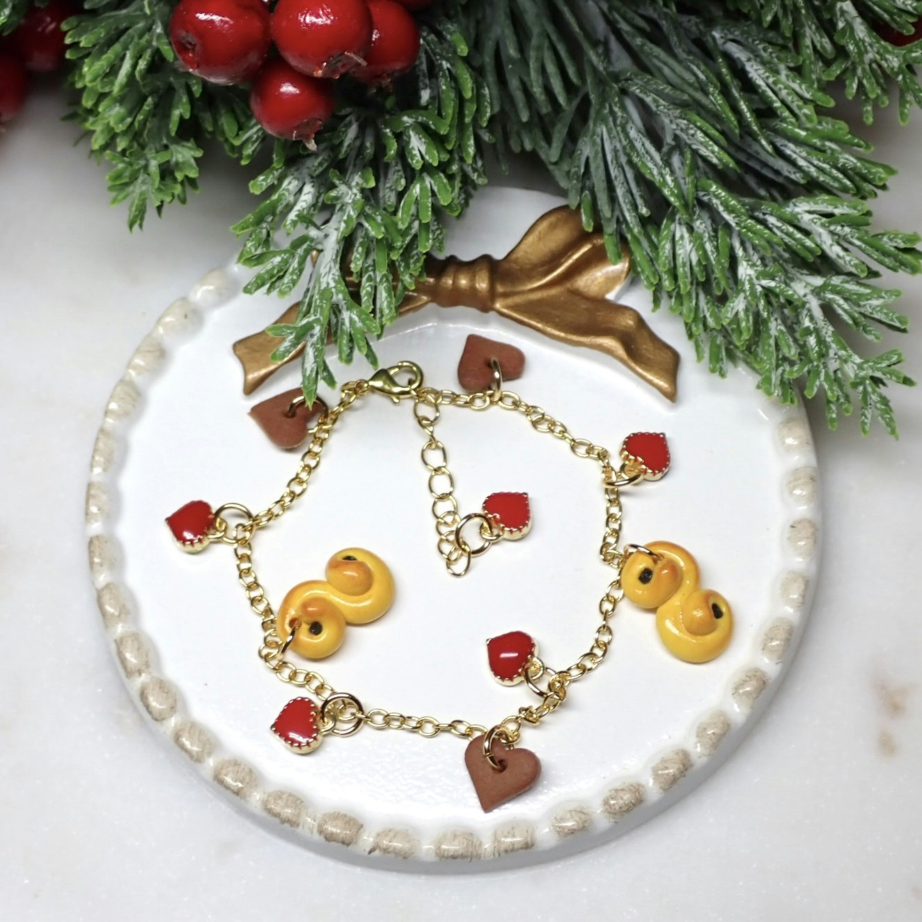 Armband ”julens fika” guld