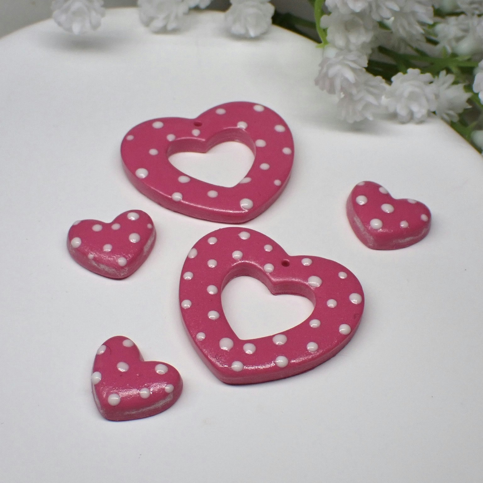 Dotted valentine med ros 1 par