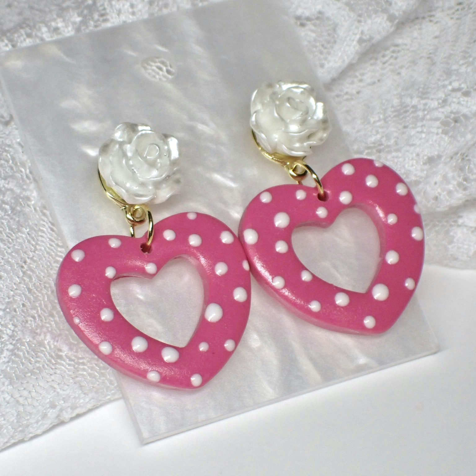 Dotted valentine med ros 1 par