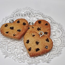 Chocolate chip cookies hjärtan 1 par silver/guld