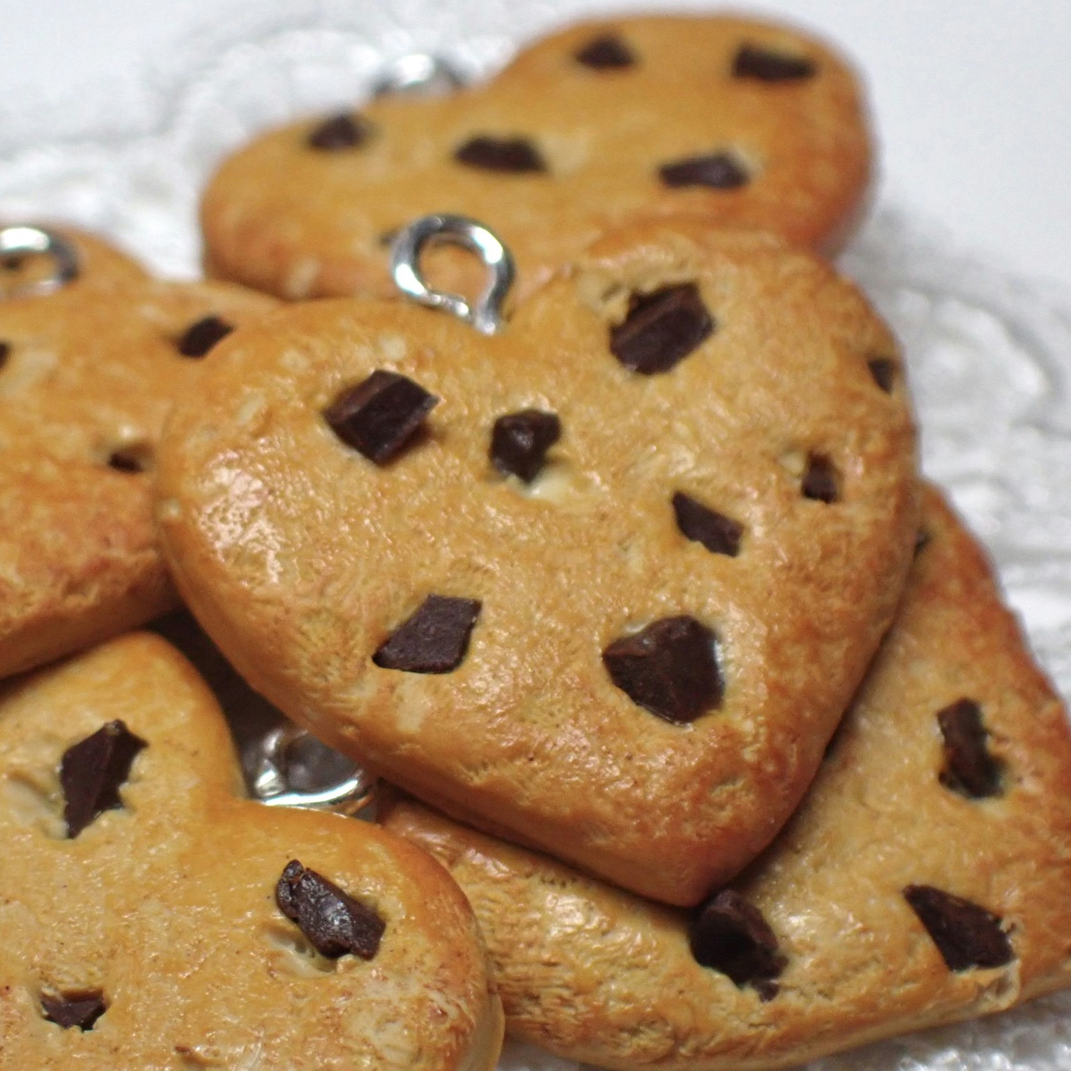 Chocolate chip cookies hjärtan 1 par silver/guld