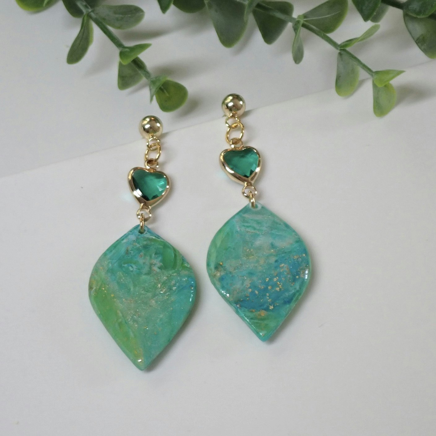 Livia Crystal Heart Green