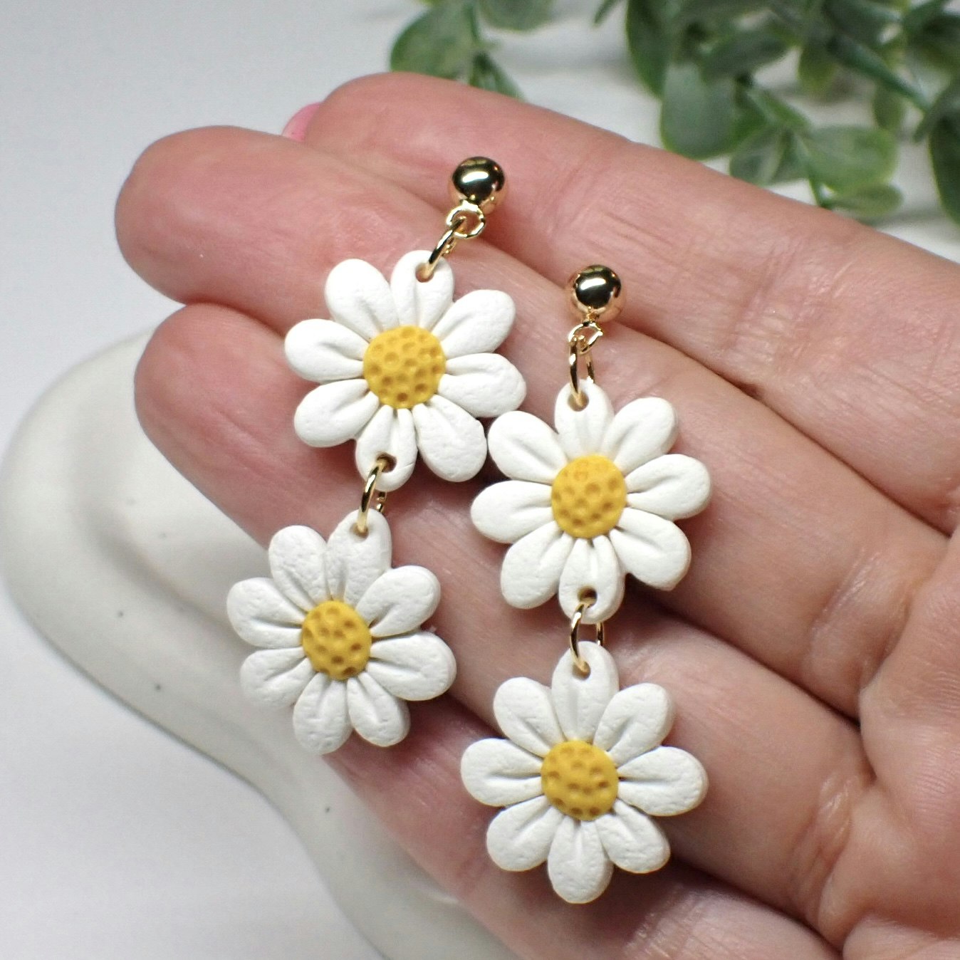 Daisy prästkragar single/double guld/silver