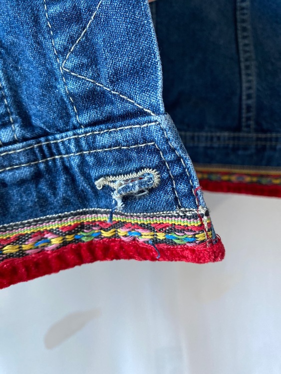 Vintage jeansjacka med fransar