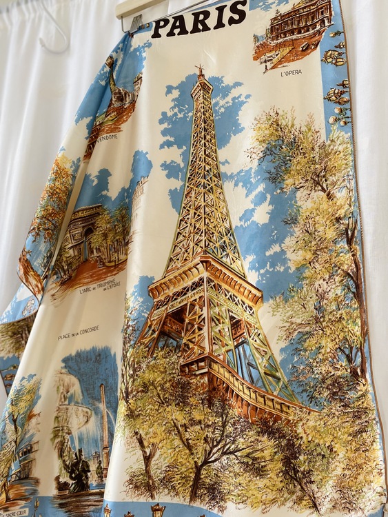 Vintage scarf med Parismotiv