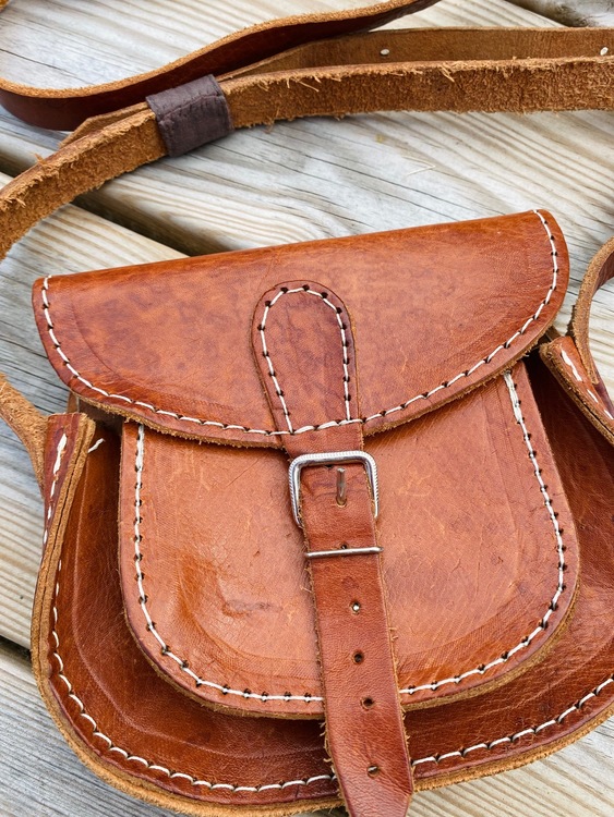 Brun vintage satchel väska