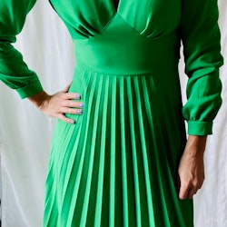 Vintage klänning i knalligt grönt