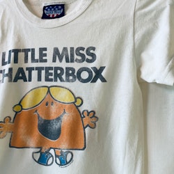 T-shirt vit: "Little Miss Chatterbox"