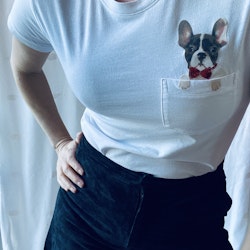 T-shirt söt hund - vit