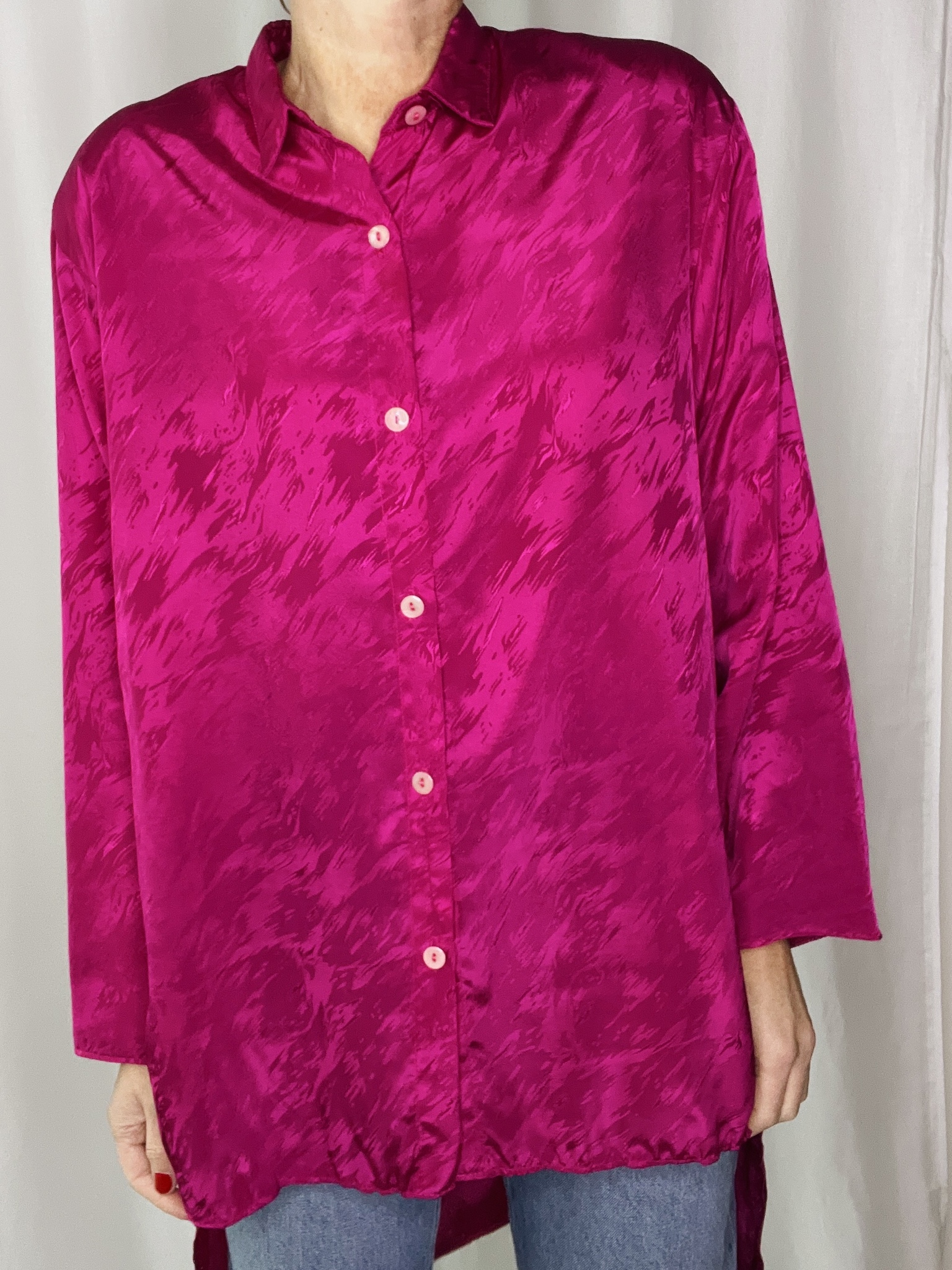 Vintage rosa storskjorta