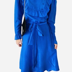 Vintage kornblå sidenklänning