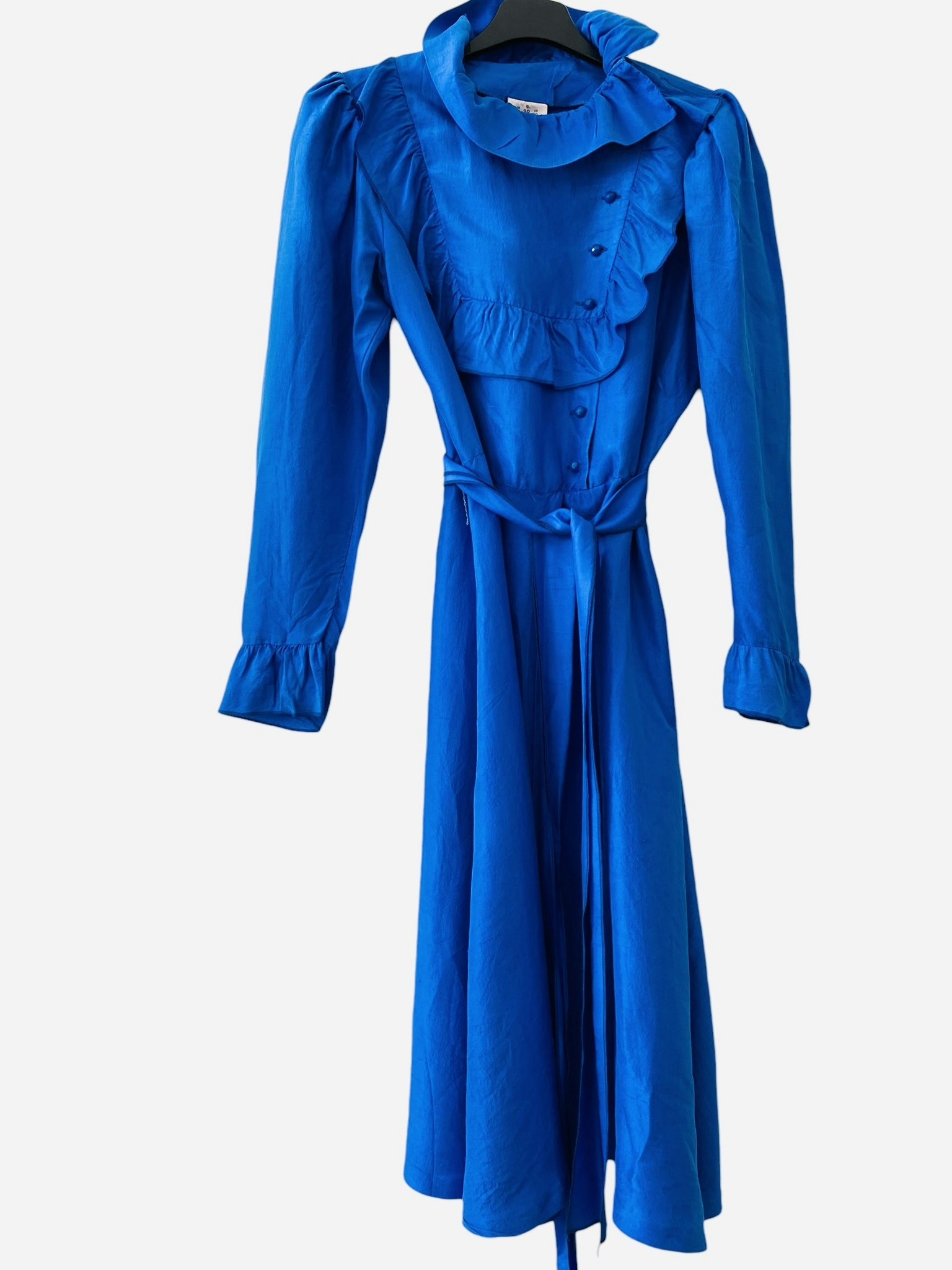 Vintage kornblå sidenklänning
