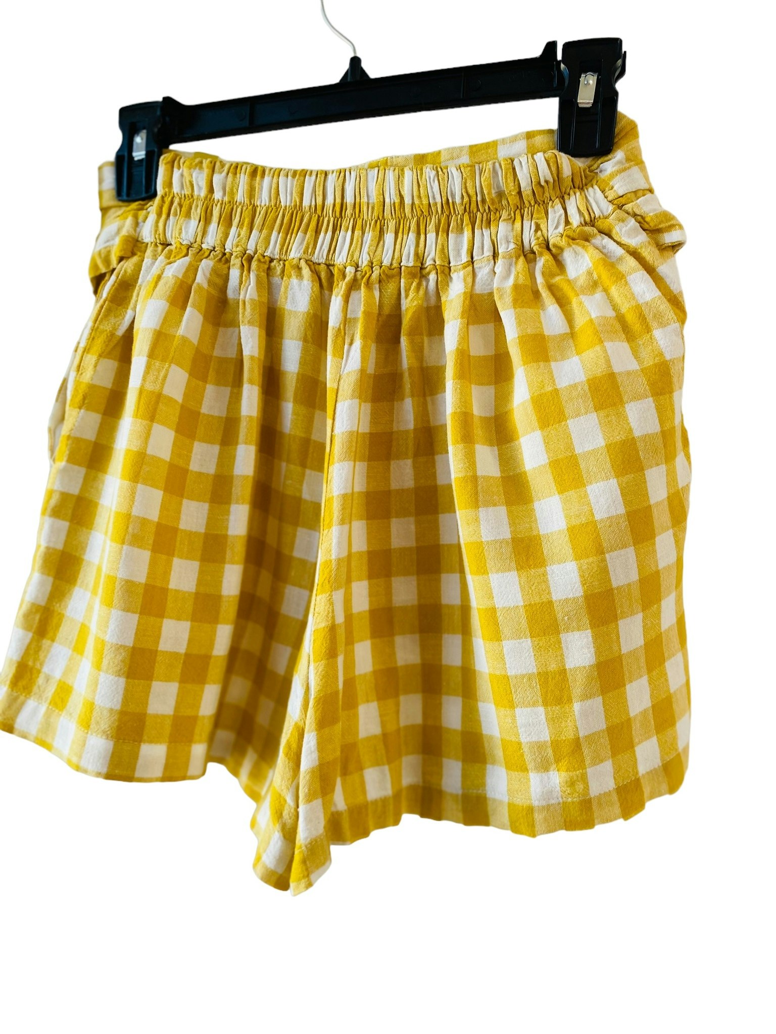 Rutiga shorts i linneblandning