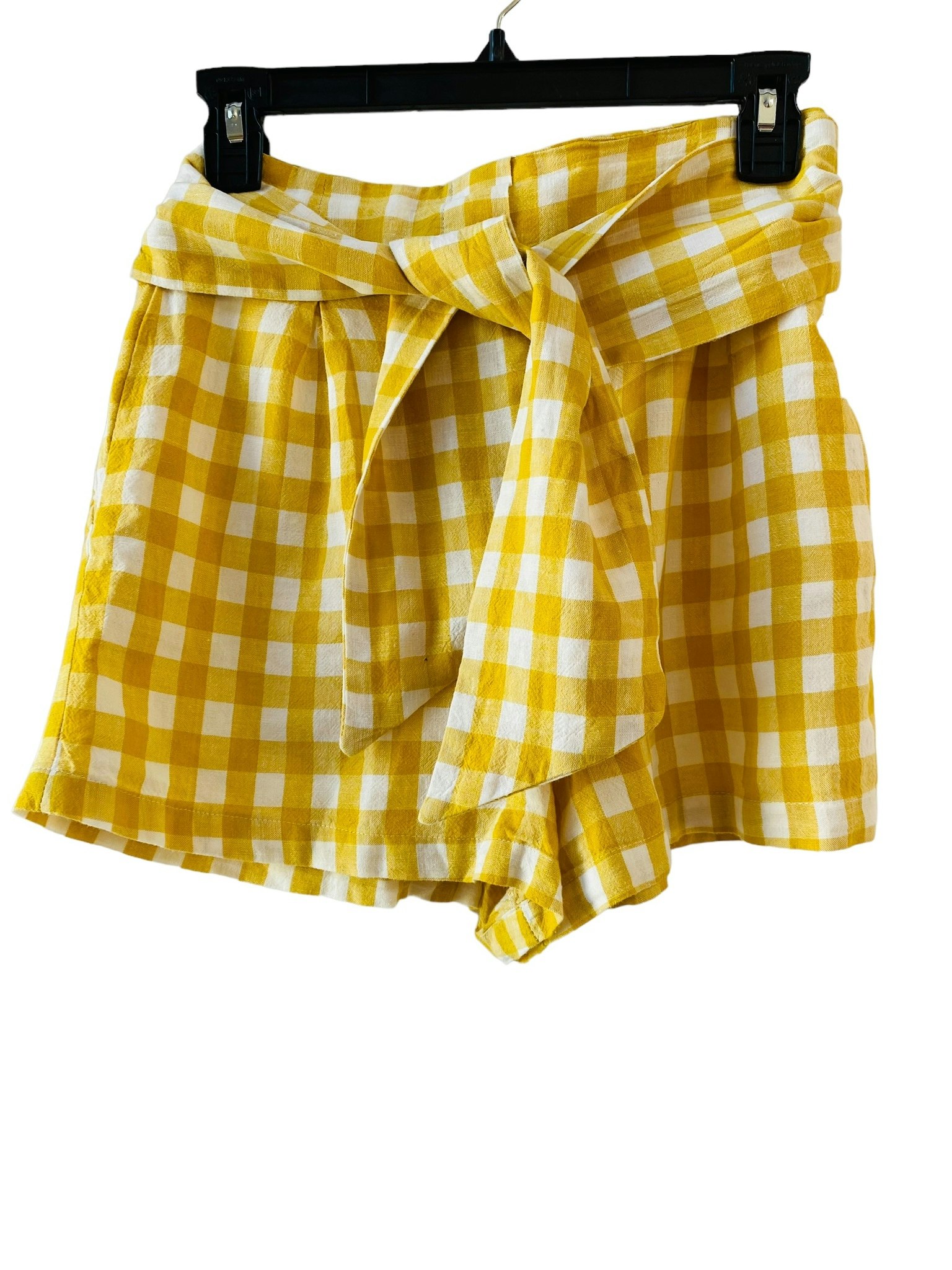 Rutiga shorts i linneblandning