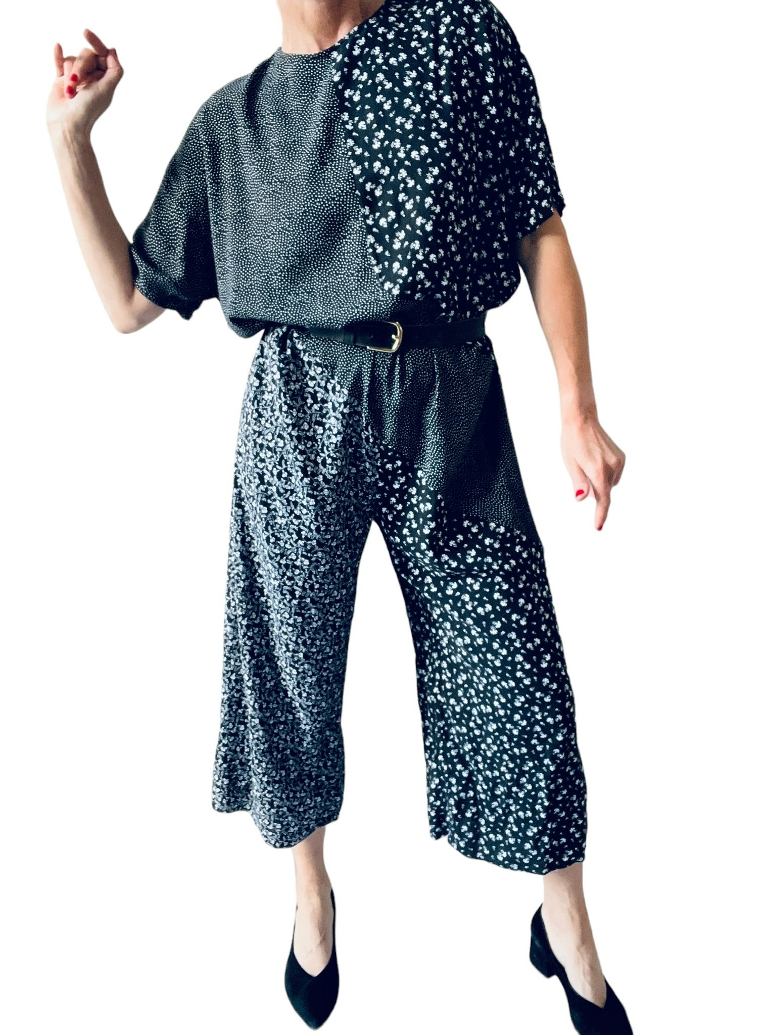 Vid jumpsuit i viskos