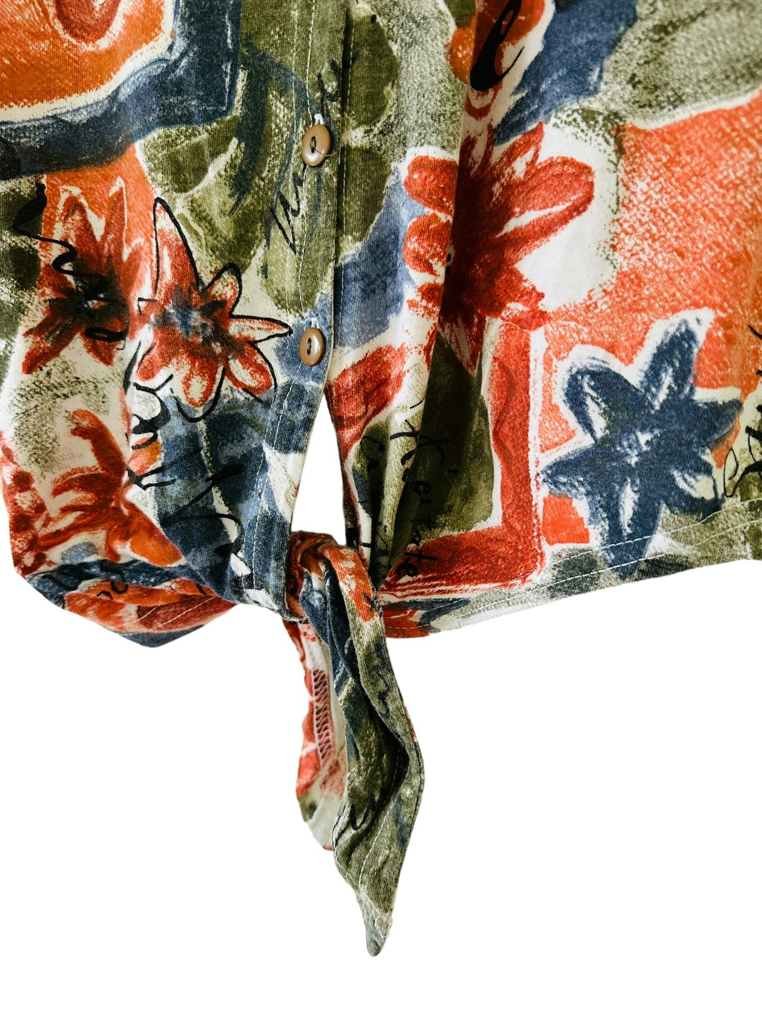 Vintage mönstrad topp med knyt