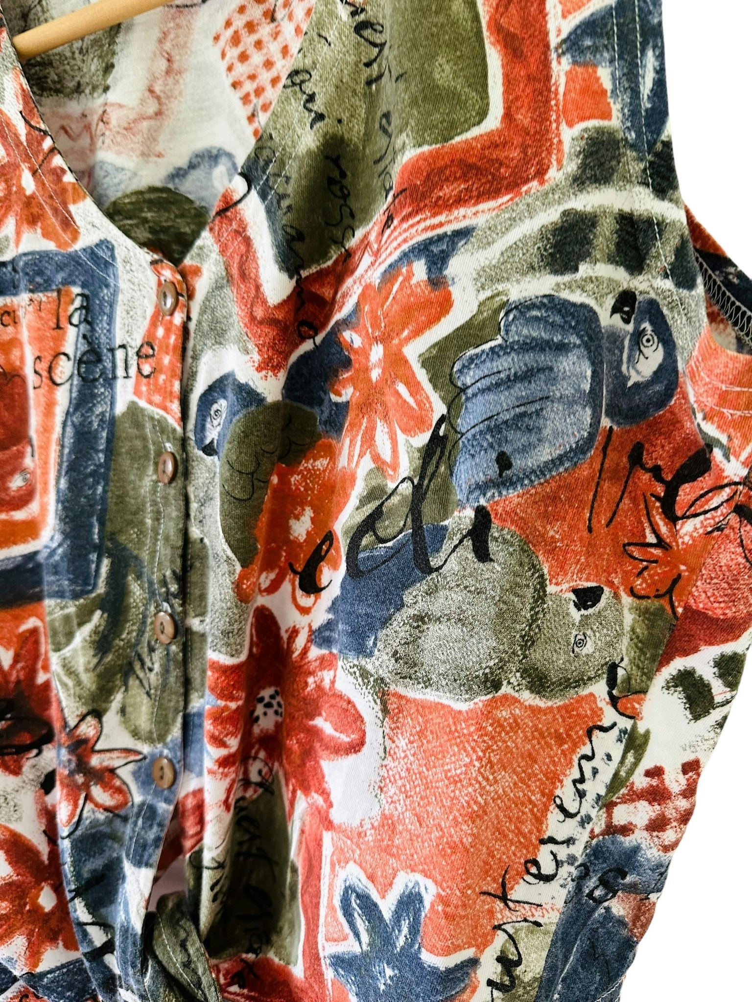 Vintage mönstrad topp med knyt