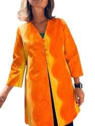 Vintage orange-gul lång kavaj