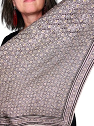 Vintage scarf med blommor i rutor