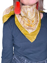 Vintage scarf med guldmönster