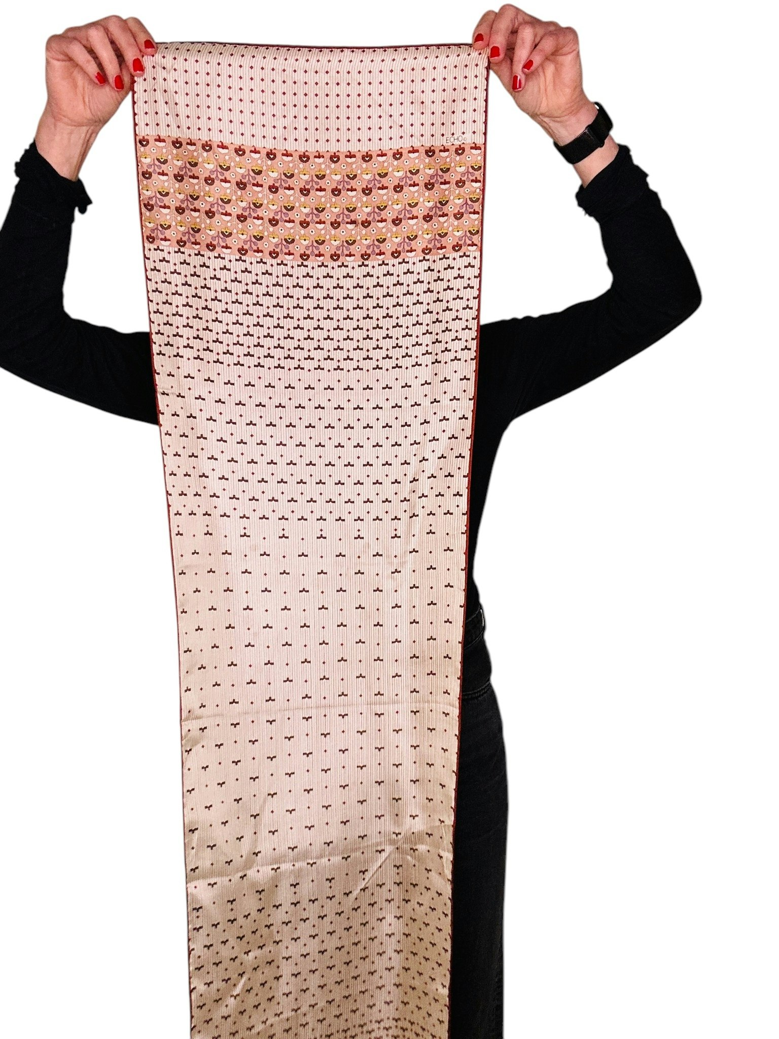 Vintage avlång sidenscarf