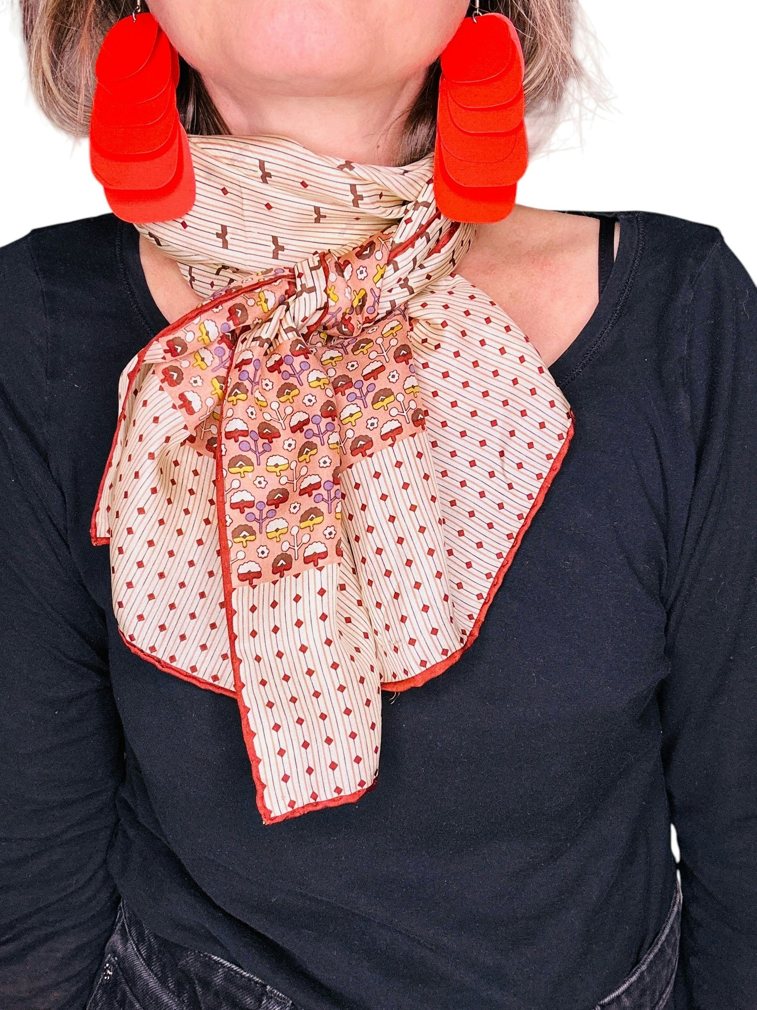 Vintage avlång sidenscarf