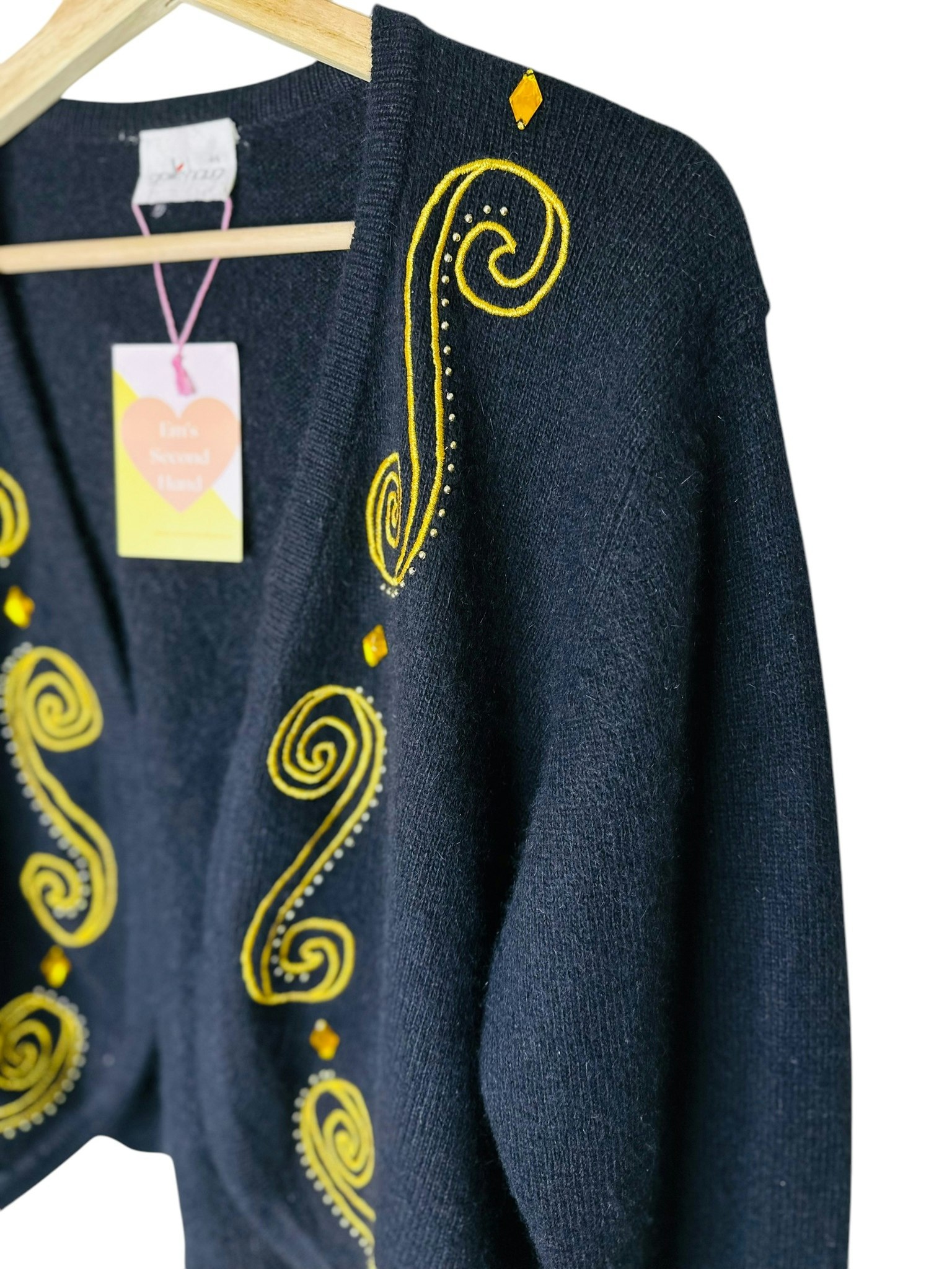 Vintage kofta i ull/angora