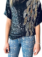 Jeans med bohemiska broderier