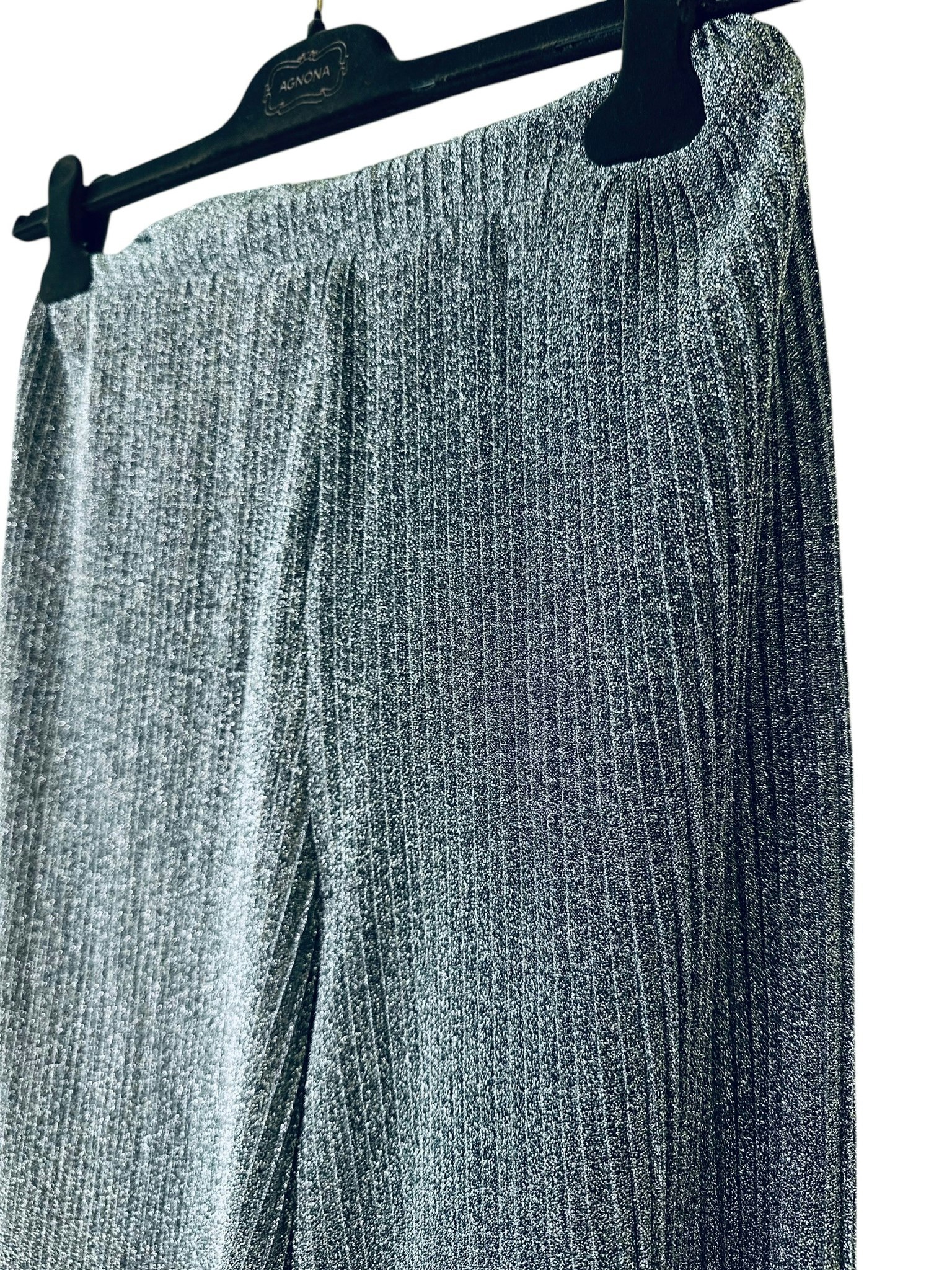 Plisserad byxa i silver