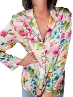 Blommig jacka i pyjamasmodell